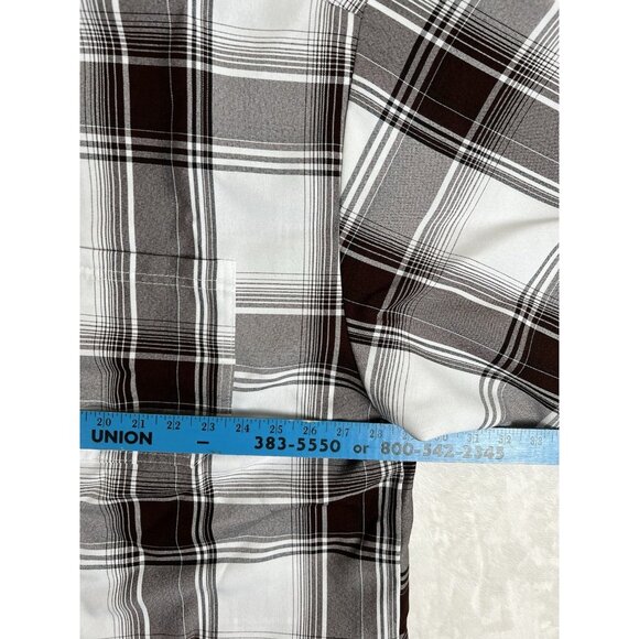 VTG Caltop Shirt Mens 5XL Brown Flannel Plaid Short Sleeve Button Up Made In USA - Picture 4 of 6